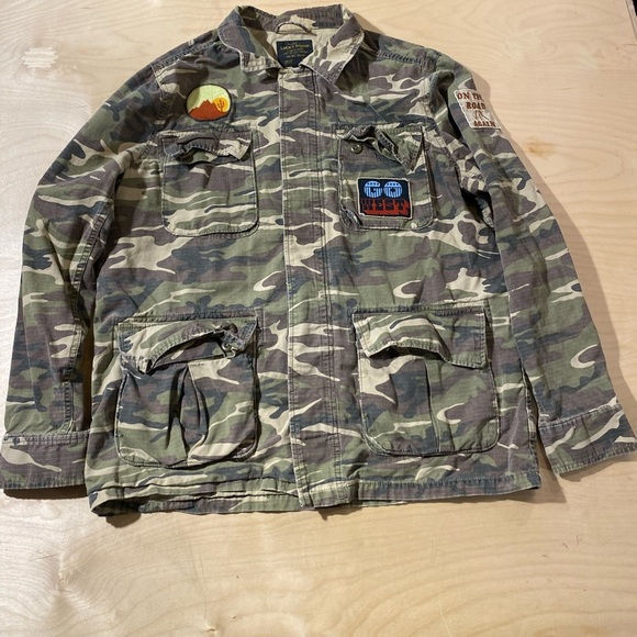 Lucky Brand Camouflage Jacket with Patches Large (MG) - Picture 3 of 13